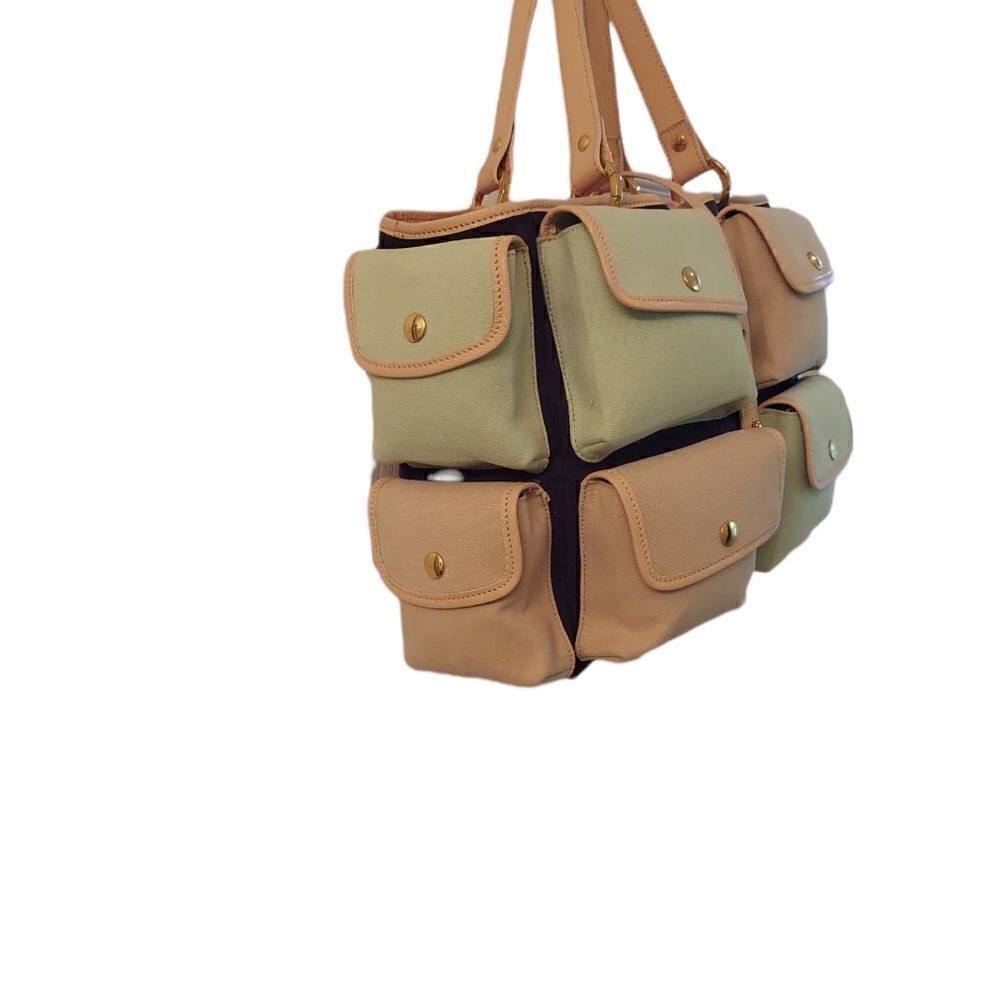 Nieri Argenti Canvas & Leather Pocket Tote - Picture 2 of 7